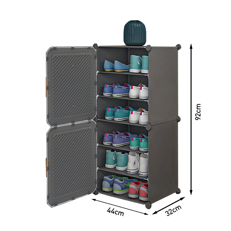 Multi-Tier Adjustable Shoe Storage Cabinet with Doors