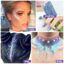 6 Colors Holographic Body Glitter Gel Set Christmas Party Makeup Face Eye Lips Hair Nail Cosmetic Festival Glitter Eyeshadow