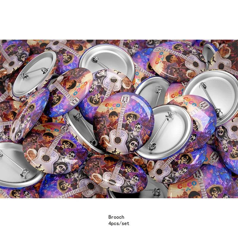 Coco Theme Paper Cup Bag Plate Tablecloth Straw Blowout Balloon Banner Cake Topper Card Show Party Decoration Supply Favor Gift