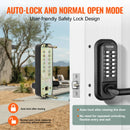 SucceBuy Mechanical Keyless Entry Door Lock Single/Double -Sided 14 Digit Keypad and Handle Embedded