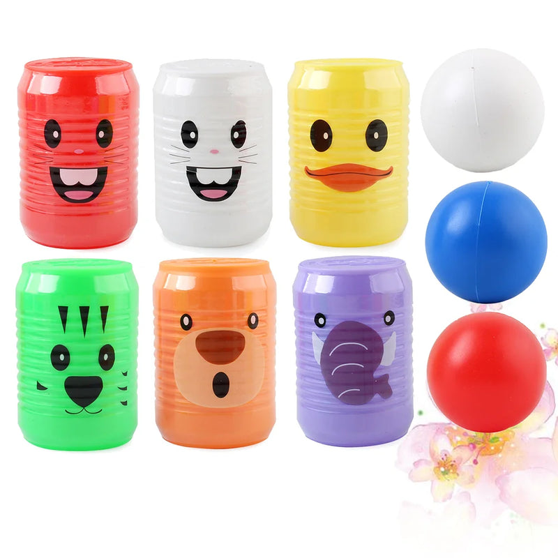 Can Shape Bowling Portable Outdoor Indoor Cartoon Animal Pattern Digital Bowling Set Early Educational Interactive Toy