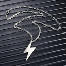 Retro Lightning Pendant Necklace For Men Gold Black Silver Color Necklaces Bolt Thunder Flash Charm Male Jewelry