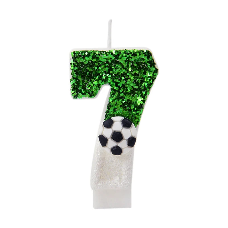 0-9 Numbers Football Cake Candle Kids Sports Theme Football Birthday Party Decoration Favors Cupcake Topper Cake Decor Supplies