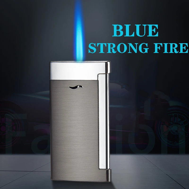 Metal Windproof Blue Flame Spray Gun Side Pressure Ignition Lighter Butane Gas Cigar Lighter Jet Turbo Torch Cheap Lighter