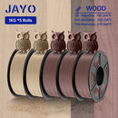 JAYO Wood PLA 3D Filament 1.75mm 1.1KG PLA Wood Texture 3D Printer Filament 15% Wood Fiber 3D Printing Materials 5Rolls/Set