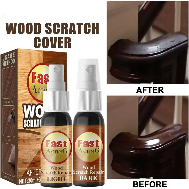 Wood Flooring Scratch Complementary Color Repair Spray Wood Scratch Cover 30+30ml Wood Furniture Polish Waxing Refinishing Tool