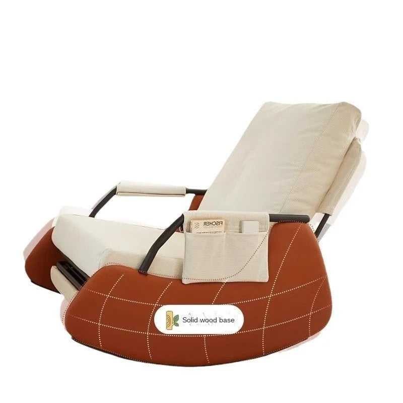 X&D Foldable Rocking Chair Backrest Armrest Sofa Bed Balcony Home Leisure Chair Single Bedroom Living Room Leisure Lazy Sofa Bed