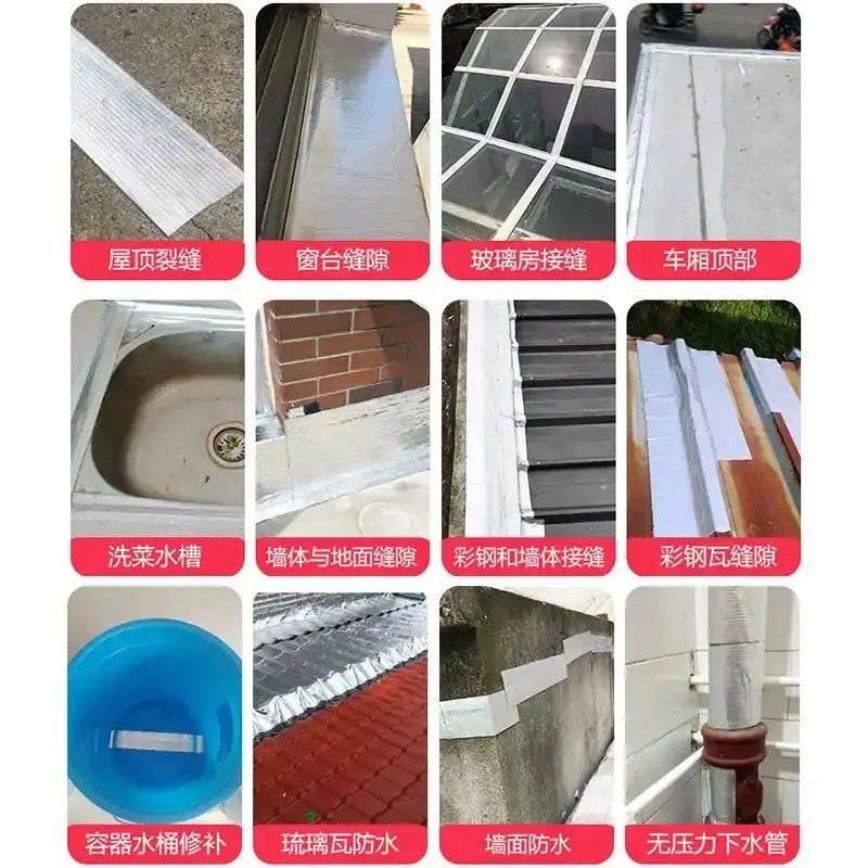 Aluminum Foil Thicken Butyl Waterproof Tape Wall Crack Roof Duct Repair Adhesive Tape High Temperature Resistance Waterproof