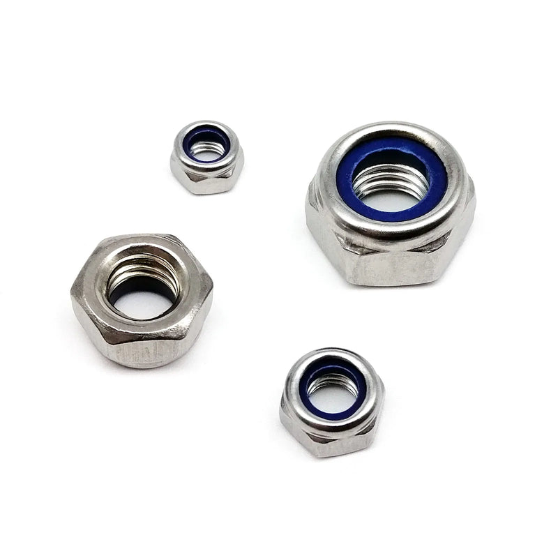 Left Hand Thread M4 M5 M6 M8 M10 M12 M16 304 A2 Stainless Steel Reverse Rotate Hexagon Nylon Insert Self Lock Nut Nylock Locknut