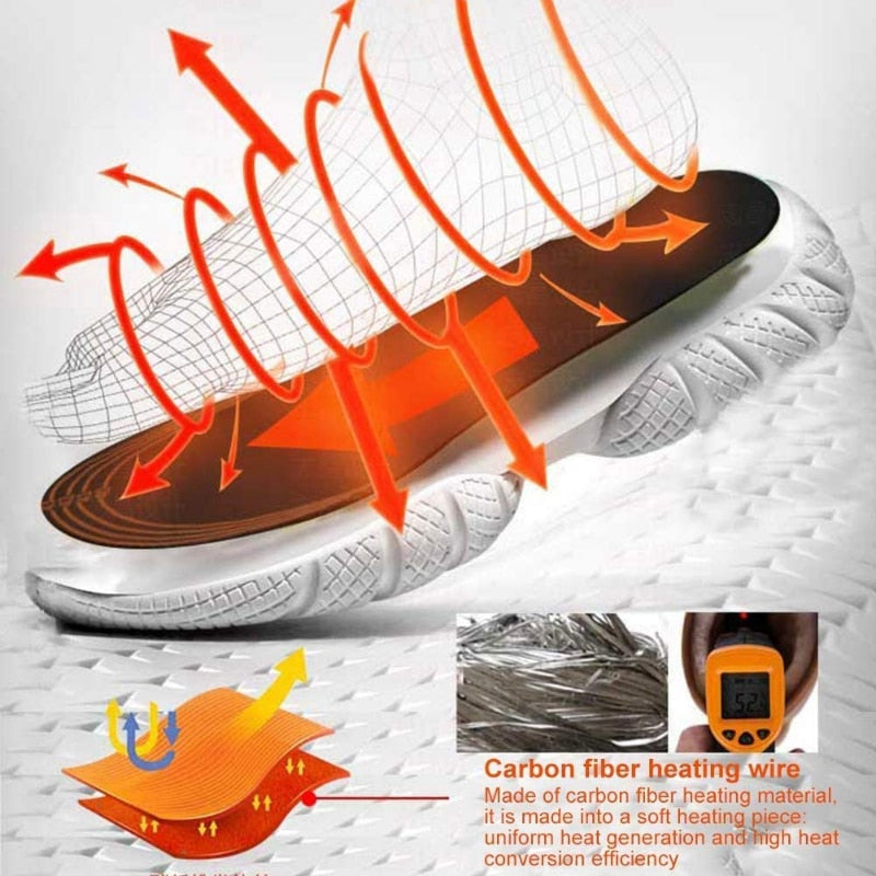 USB Heated Shoe Insoles Feet Warm Sock Pad Mat Electrically Heating Insoles Washable Warm Thermal Insoles Unisex