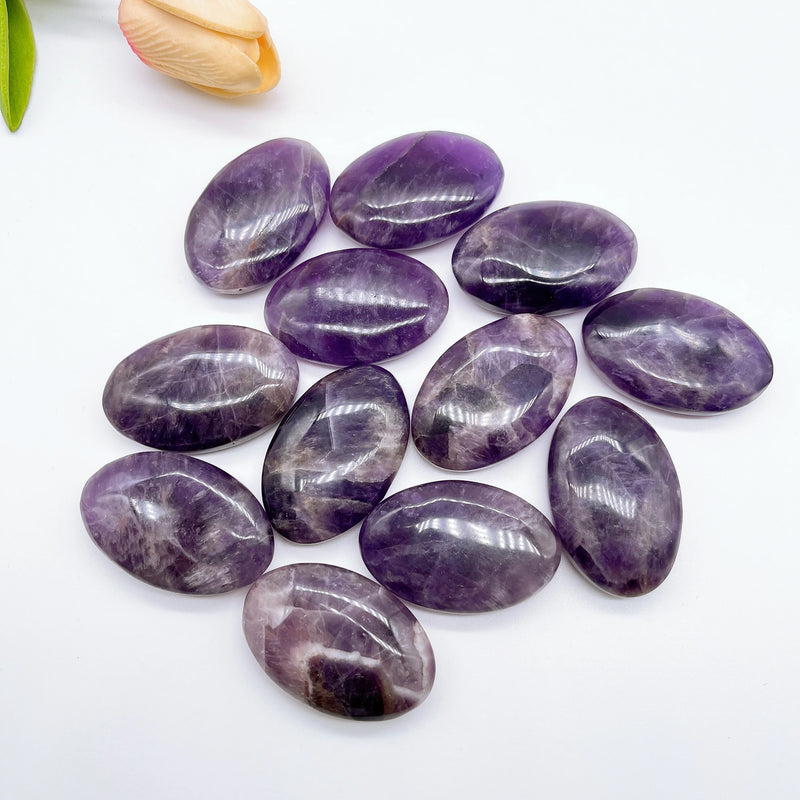 Natural Dream Amethyst Palm Crystal Stone High Quality Tumbled Stones Energy Reiki Quartz Hot Compress message tool Home Decor