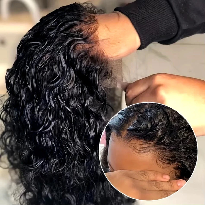 Deep Wave Wigs Glueless Wigs Ready To Go 5x5 Curly Human Hair Wigs HD Lace Front Wig For Women Short Bob Wig Human Hair Wigs