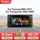 Hizpo 2 din Android 13 Car Radio for Volkswagen VW Touareg Multivan T5 Transporte 2004-2009 Carplay Multimedia GPS Autoradio RDS