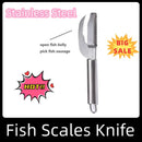 Stainless Steel 3 In 1 Fish Scale Knife Cut/Scrape/Dig Maw Knife Scale Scraper Sawtooth Peelers Scraping Boning Filleting