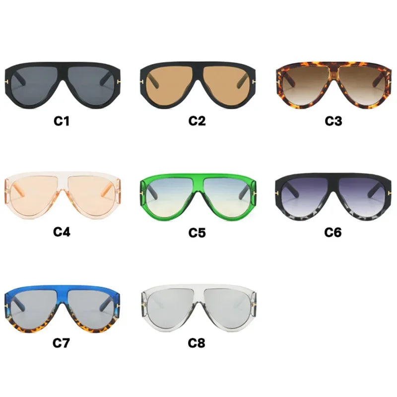 Vintage Luxury Brand Designer Oversized Pilot Sunglasses Women For Men Shades Big Frame Windproof Popular Punk Sun Glasses UV400