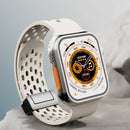 Silicone Bracelet Correa For Apple Watch Ultra band 46mm 49mm 45mm 44mm 42mm 40mm 41mm Magnetic Strap iWatch Series 10 9 8 SE 7