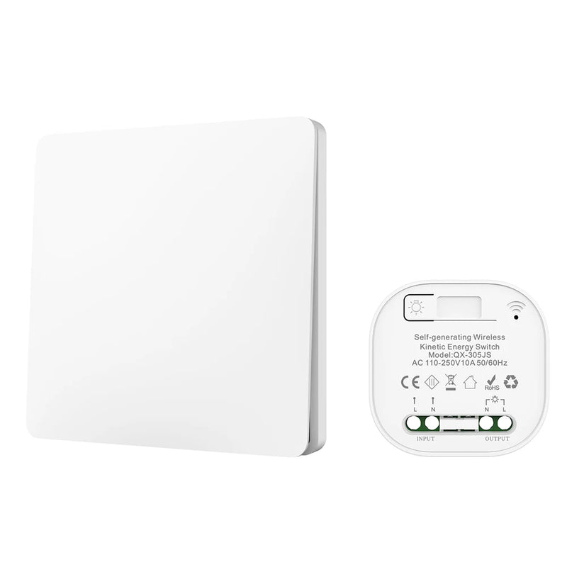 RF433 Frameless Large Panel Self Powered Rebound Wireless Switch Without Battery Outdoor Waterproof Household Kinetic Energy Lig