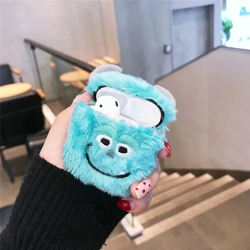 Disney Monster University Sullivan Mike Plush Cover Case For Airpods 1 2 Cute Bluetooth Earphone Protective Case For Airpods Pro