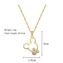 Cartoon Disney Mickey Minnie Necklace Stainless Steel Chain Pendant Necklace for Women Girls Jewelry Accessories Christmas Gifts