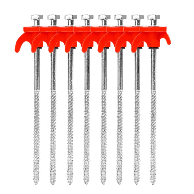 10/2pcs Metal Tent Spikes Camping Pegs Drill in Ground Anchors Heavy Duty Spiral Screw with Hex Socket Stakes Camping Stakes