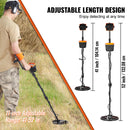 VEVOR Metal Detector for Adults & Kids 10Inch Waterproof Search Coil with LCD Display 7 Modes Adjustable 41''-52'' Aluminum Stem