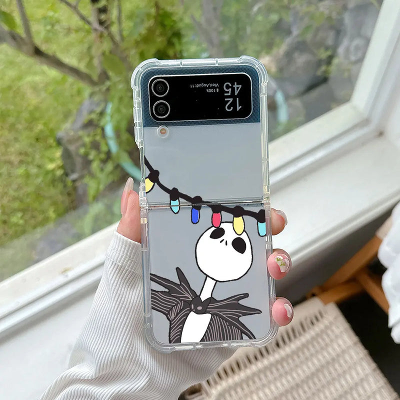 Funny The Nightmare before Christmas Phone Case for Samsung Galaxy Z Flip 3 4 Z Flip 5 Z Fold 4 5G PC Soft Anti-fall Back Cover