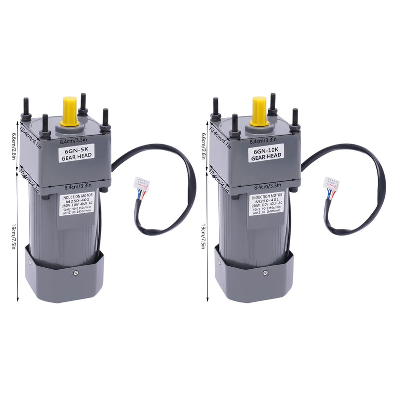 250W 110V 5K/10K Electric Single-Phase Motor Reversible Motor with Variable Speed Adjustable Controller Governor Geared