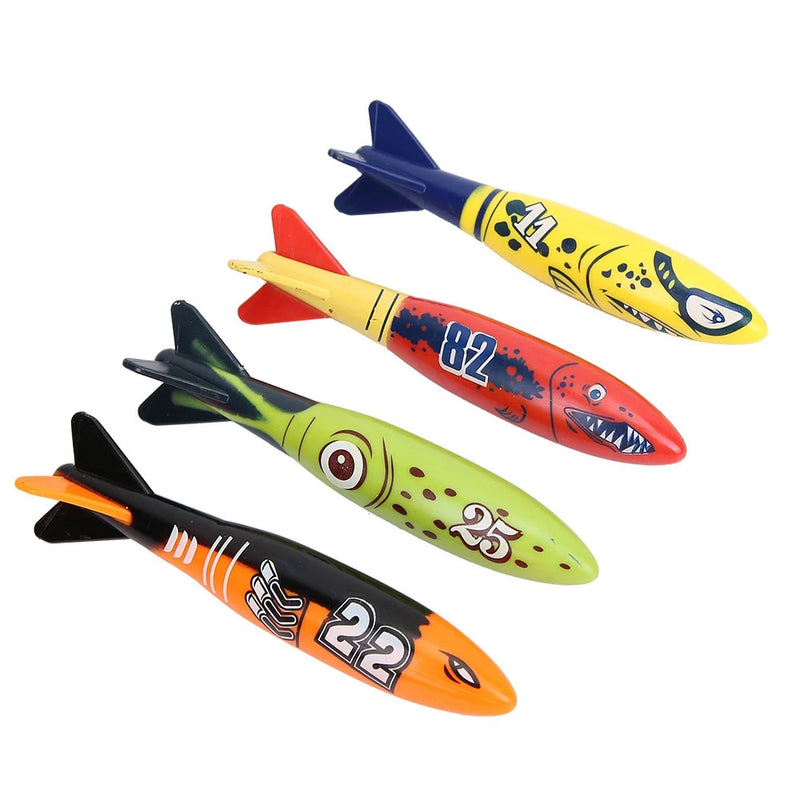 4Pcs Diving Torpedo Underwater Swimming Pool Playing Toy Outdoor Sport Training Tool for Baby Kids Swimming Toy