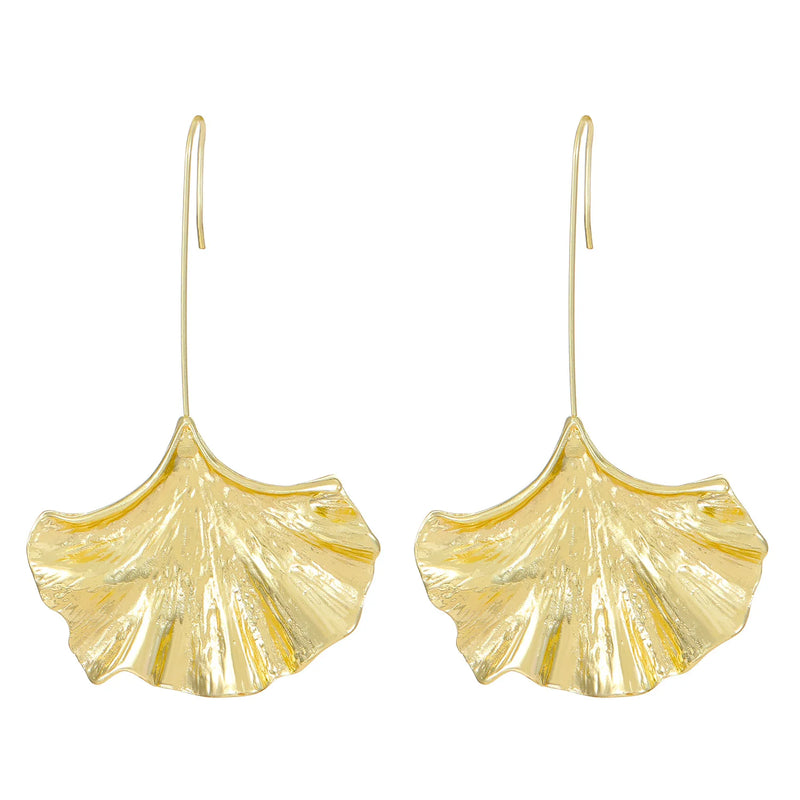 Niche Simple Gold Color Ginkgo Leaf Dangle Earrings For Women Party Birthday Fashion Jewelry Trend Custom Jewelry