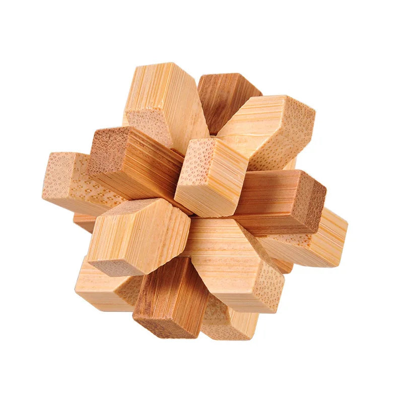 11 Types 4.5CM IQ Brain Teaser Kong Ming Lock 3D Wooden Interlocking Burr Puzzles Game Toy For Adults Kids Wholesale