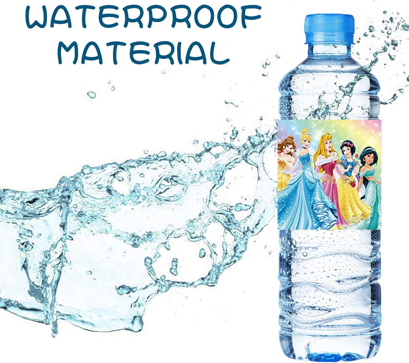 10/30Pc Water Bottle Labels for Disney Princess Birthday Party Decoration Princess Personalized Stickers Baby Shower Party Gifts
