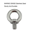 JIS1168 Lifting Eye Bolt Screw 304 Stainless Steel Sliver Heavy Duty M6 M8 M10 M12 For Wire Rope Lifting