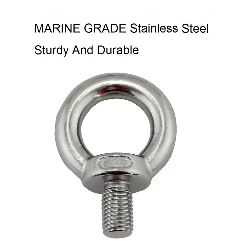 JIS1168 Lifting Eye Bolt Screw 304 Stainless Steel Sliver Heavy Duty M6 M8 M10 M12 For Wire Rope Lifting