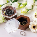 Personalized Engraved Wedding Ring Box, Proposal Gift Acrylic Cover and Wood Base Custom Rings, Engagement Wedding Decorations