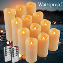 12Pcs Flameless Candles Waterproof Led Candles 4" 5" 6" 7" Candles with 2 Remote Control for Wedding Birthday Christmas Decor