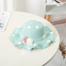 Kids Sun Hat Girls Summer New Straw Bag Cap Set Baby Travel Sun Protection Beach Hats Sun Fisherman Hat