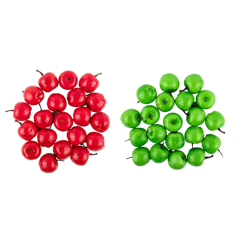 20pcs Artificial Apples Fruit Plastic Fake Red Green Apples Photo Props Wedding Decorations Fruit Home Artificial Varietal Shop