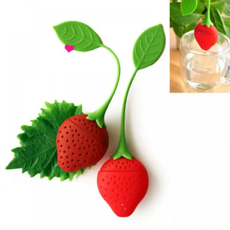 Silicone Strawberry Tea Infuser Teapot Tool Teabag Kettle Loose Tea leaf Strainer Ball Holder Herbal Spice Filter Kitchen Gadget