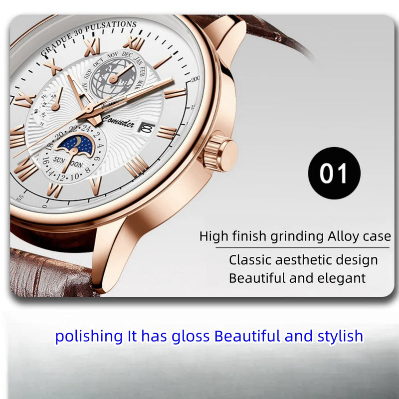 Men Watch Fashion Top Luxury Sport Men's Wristwatch Waterproof Luminous Leather Date Quartz Watches Man Clock