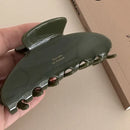 1pc Korean ins autumn/winter Maillard hair clip gold label chocolate brown hair clip shark clip large