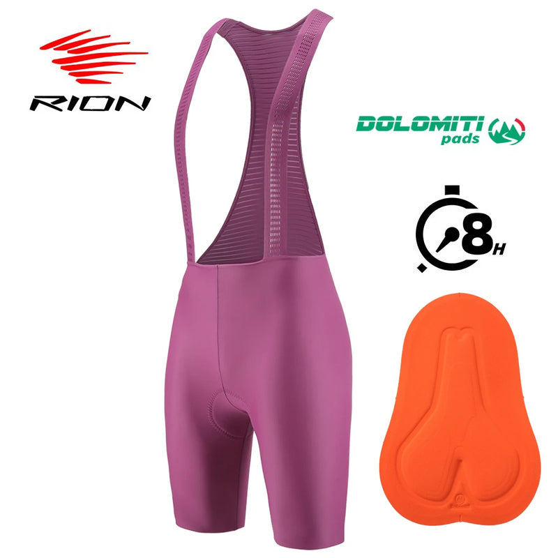 RION Women Cycling Bib Shorts MTB Tights Mountain Bike Jumpsuit Female Braces Bibs Road Bicycle Clothing 8H Dolomiti Pro Summer