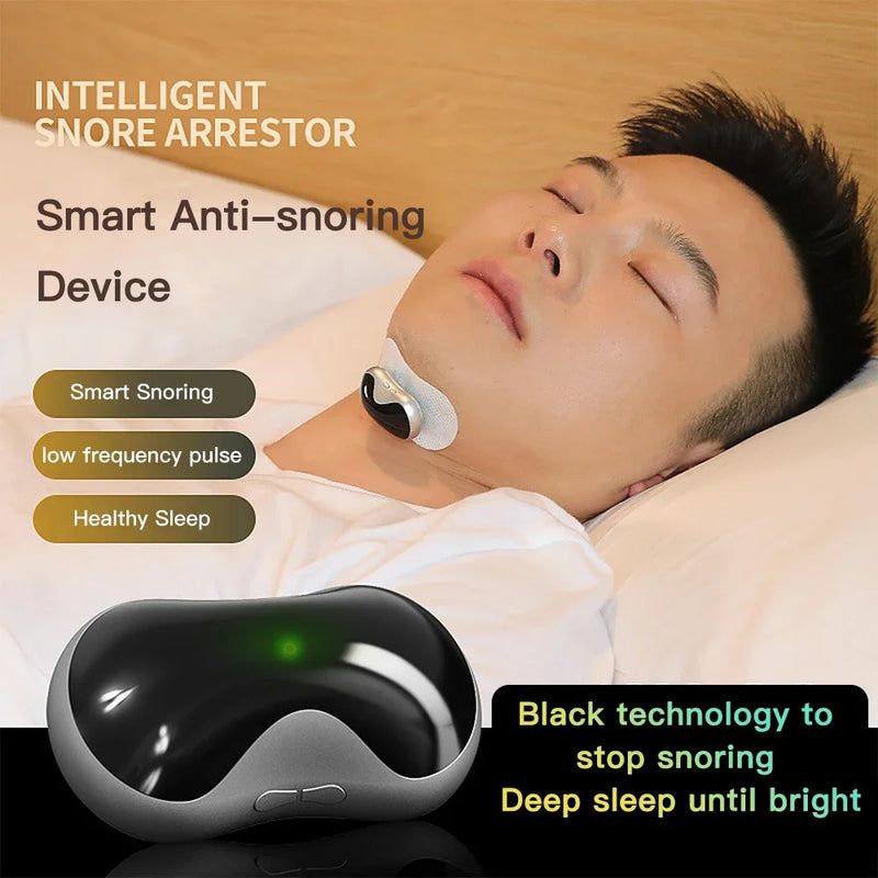 EMS Pulse Anti Snoring Stopper Electric Smart Snoring Device Effective Solution Snore Sleep Apnea Aid Noise Reduction Anti Ronco