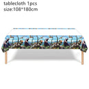 New Jurassic Dinosaur Theme Disposable Tableware Cup Plates Children's Birthday Party Dinosaur Latex Balloon Banner Decoration