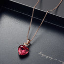 Simple Love Crystal Earrings Necklace Jewelry Set Creative Apple Imitation Crystal Pendant Earrings Accessories Gift Christmas