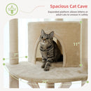 Floor to Ceiling Cat Tree Adjustable Cat Tower Tall Kitty Climbing Play House with Scratching Posts Cozy Condo Perches Hammock