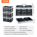 SucceBuy 3pcs Foldable Storage Basket Collapsible Shopping Crate with Handle for Kitchen Grocery Room Desktop Organization