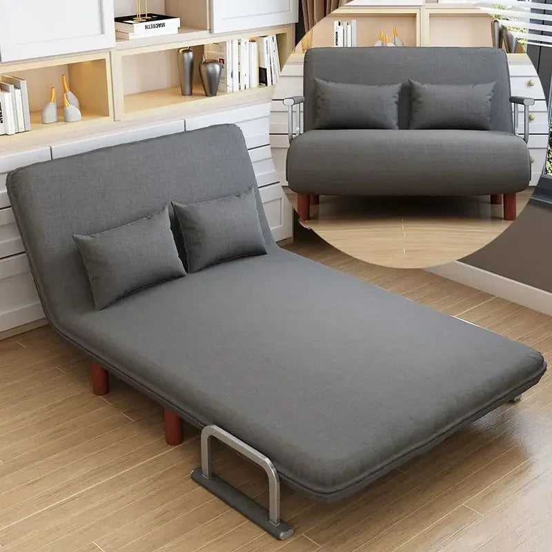 Folding Sofa Bed Dual-use Living Room Multi-functional Lunch Break Lazy Sofa Space Saving Single Net Red Fabric Sofa Bed