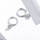 BAMOER 925 Sterling Silver Clear CZ Waterdrop Hoop Earrings for Women, 14K Gold Plated Statement Basic Jewelry 2 Colors SCE830