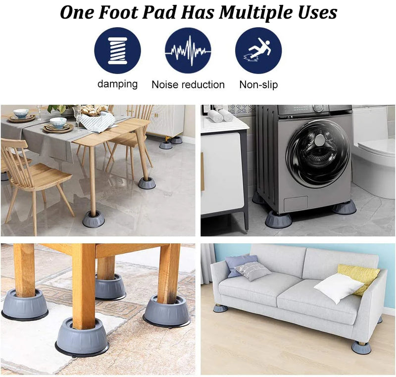 1/2/4Pcs Anti Vibration Washing Machine Pads Anti-slip Furniture Feet Pad Refrigerator Universal Support Base Mat Dampers Stand