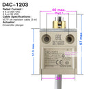High strength waterproof travel limit switch D4C-1202 1201 1203 1220 1224 1231 1232 1233 1250 1260 1620 3324 Enclosed switch1227